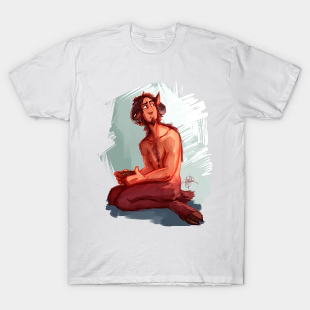 Shy Satyr T-Shirt by CrossRoadArt